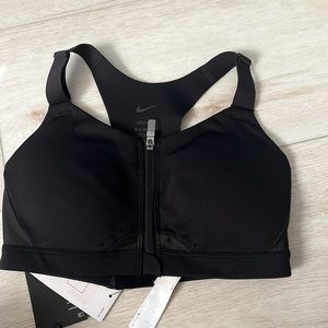 Nike Alpha Women's High-Support Padded Zip-Front Sports Bra Black Size XS F-G
